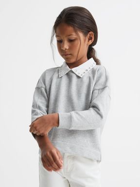Reiss Lennie Diamanté Collar Sweater