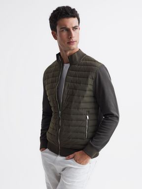 Reiss Flintoff Quilted Hybrid Jacket