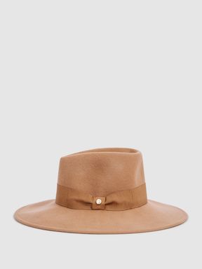 Reiss Claudia Wool Wide Brim Fedora Hat