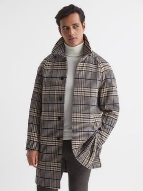 Reiss Jojo Wool-Blend Checked Coat