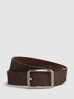 Reiss Rowan Nubuck Leather Reversible Belt