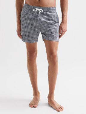 Reiss Shape Printed Drawstring Swim Shorts
