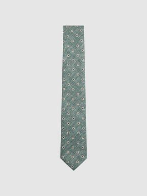 Reiss - Porto - Zijden stropdas met stippenprint