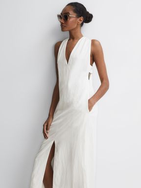 Reiss - Alda diepuitgesneden midi-jurk