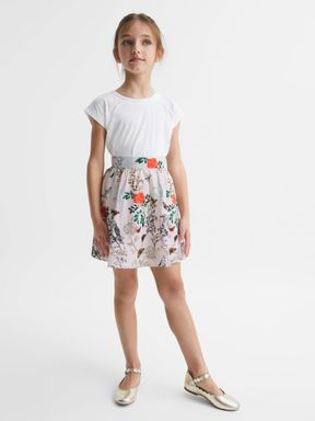 Reiss Amie Floral Printed High Rise Skirt