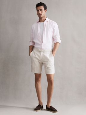 Reiss Searcy Linen Side Adjuster Shorts