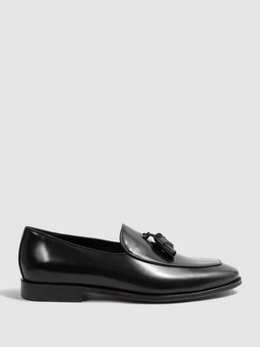 Reiss Windsor loafers van leer met kwastjes