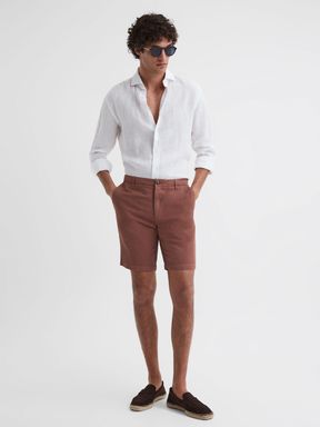 Reiss Ezra Cotton-Linen Blend Shorts