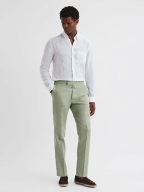 Reiss Kin Linen Formal Trousers