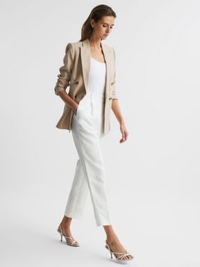 Reiss Shae smaltoelopende linnen broek
