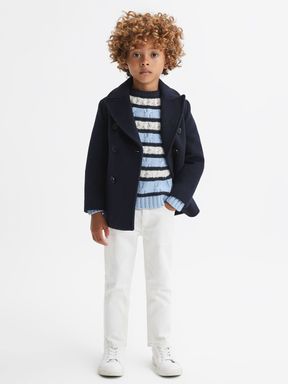 Reiss Littleton Cable Knitted Striped Jumper