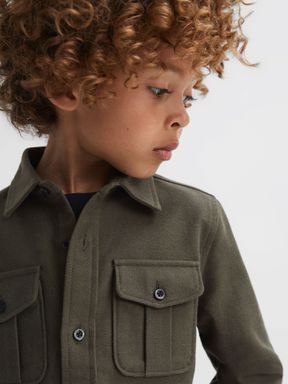 Reiss Thomas overshirt van geborsteld katoen met opgestikte zak