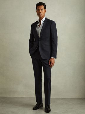 Reiss Grace Wool Blend Suit Trousers in Prince of Wales Check