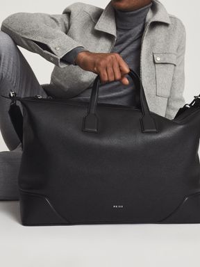Reiss Elliott Leather Weekend Holdall