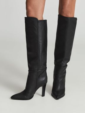Reiss Ada Knee High Leather Boots