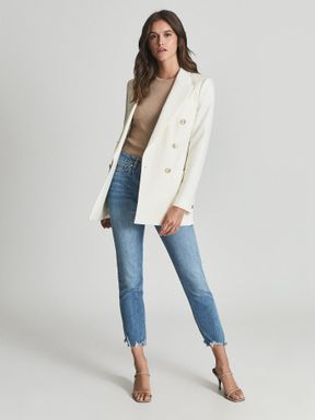 Reiss - Sarah - Jeans met rechte pijpen en zichtbare knoopsluiting