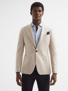 Reiss Tella Slim Fit Single Breasted Brushed Wool Blazer
