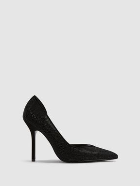 Reiss Baines Crystal Pointed Court Heels