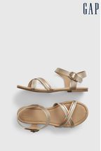 Metallic strappy sandals on sale