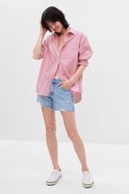 Pink Barbie Adult Organic Cotton Stripe Big Shirt