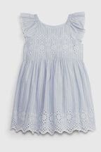Buy Gap Stripe Eyelet Flutter Sleeve Dress 3mths 5yrs from the