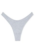 Stretch Cotton High Leg Scoop Thong Knickers