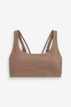 Athleta Neutral A-C Cup Strappy Back Low Impact Sports Bra