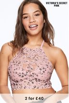 Victoria's Secret PINK Coconut White Lace Highneck Bralette