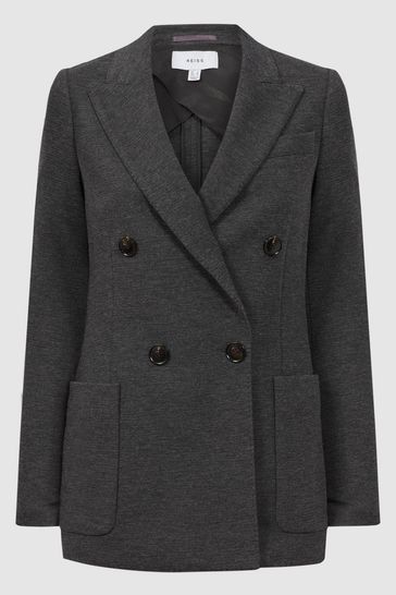 Reiss Iria Double Breasted Wool Blend Suit Blazer - REISS