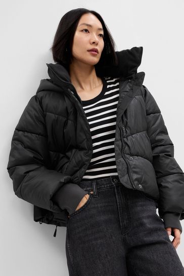 Buy Black Cropped ColdControl Max Puffer Coat from the Gap online shop