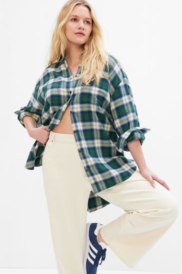 Buy Green Flannel Shirt from the Gap online shop