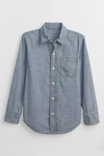 Buy Blue Chambray Shirt from the Gap online shop
