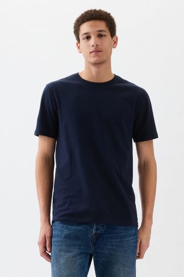 Buy Navy Everyday Soft Short Sleeve Crew Neck T-Shirt from the Gap ...