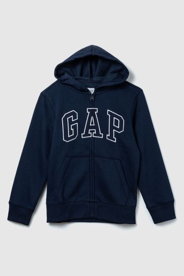 Gap Blue Logo Zip Up Hoodie