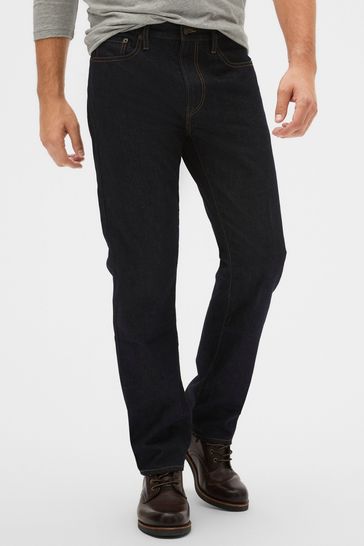 Buy Blue Black Wash Stretch Straight Jeans from the Gap online shop