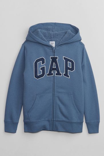 Buy Gap Logo Sherpa Lined Zip Up Kids Hoodie (4-13yrs) from the Gap ...
