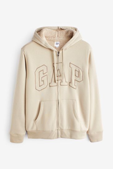 Buy Gap Logo Sherpa-Lined Zip Up Hoodie from the Gap online shop