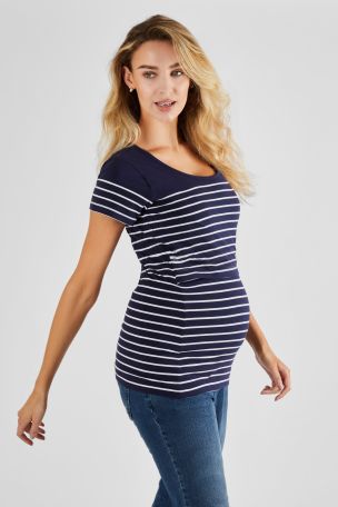 Buy JoJo Maman B b Breton Stripe Nursing T Shirt from the JoJo