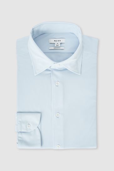 Reiss White Voyager Regular Fit Travel Shirt