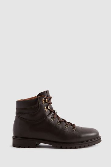 Reiss Ashdown Leather Hiking Boots REISS