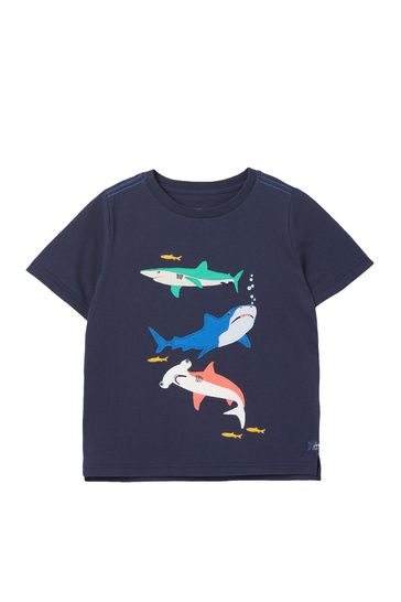 Buy Joules Blue Archie Short Sleeve Applique T-Shirt 2-8 Years from the ...