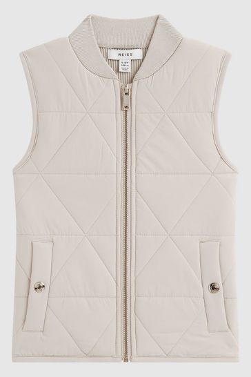 Reiss Stone Ritchie Junior Hybrid Knitted-Quilted Gilet