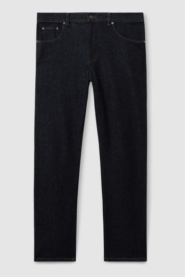 Reiss Mid Blue Wash Bishopsgate Straight-Leg Jeans
