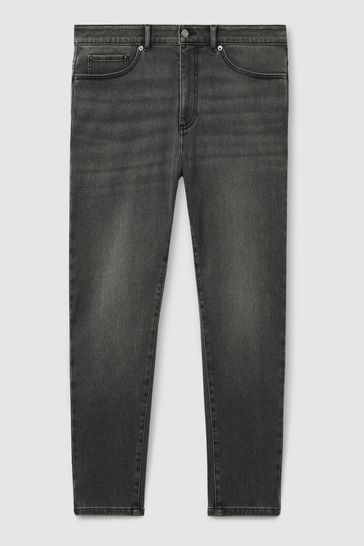 Reiss Light Blue Wash Rathbone Relaxed-Fit Cropped Jeans