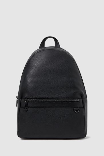 Reiss Drew Leather Zipped Backpack REISS
