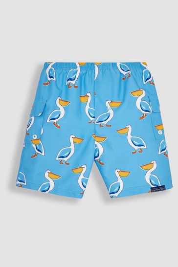 JoJo Maman Bébé Blue Shark No Nappy Swim Shorts