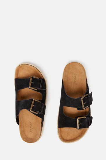 Buy Joules Lucinda Suede Espadrille Buckle Sliders from the Joules