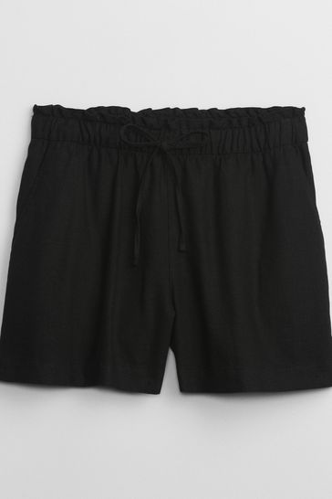 Gap Black Linen Pull On Shorts