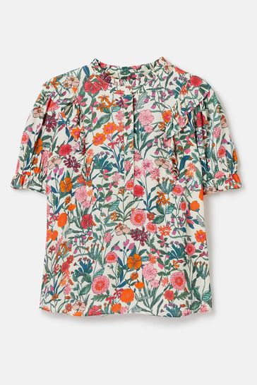 Buy Joules Arlie Half Placket Frill Blouse from the Joules online shop