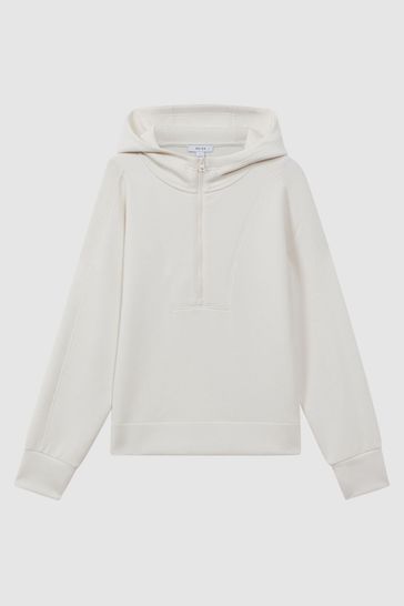 Reiss Navy Jemma Half-Zip Hoodie